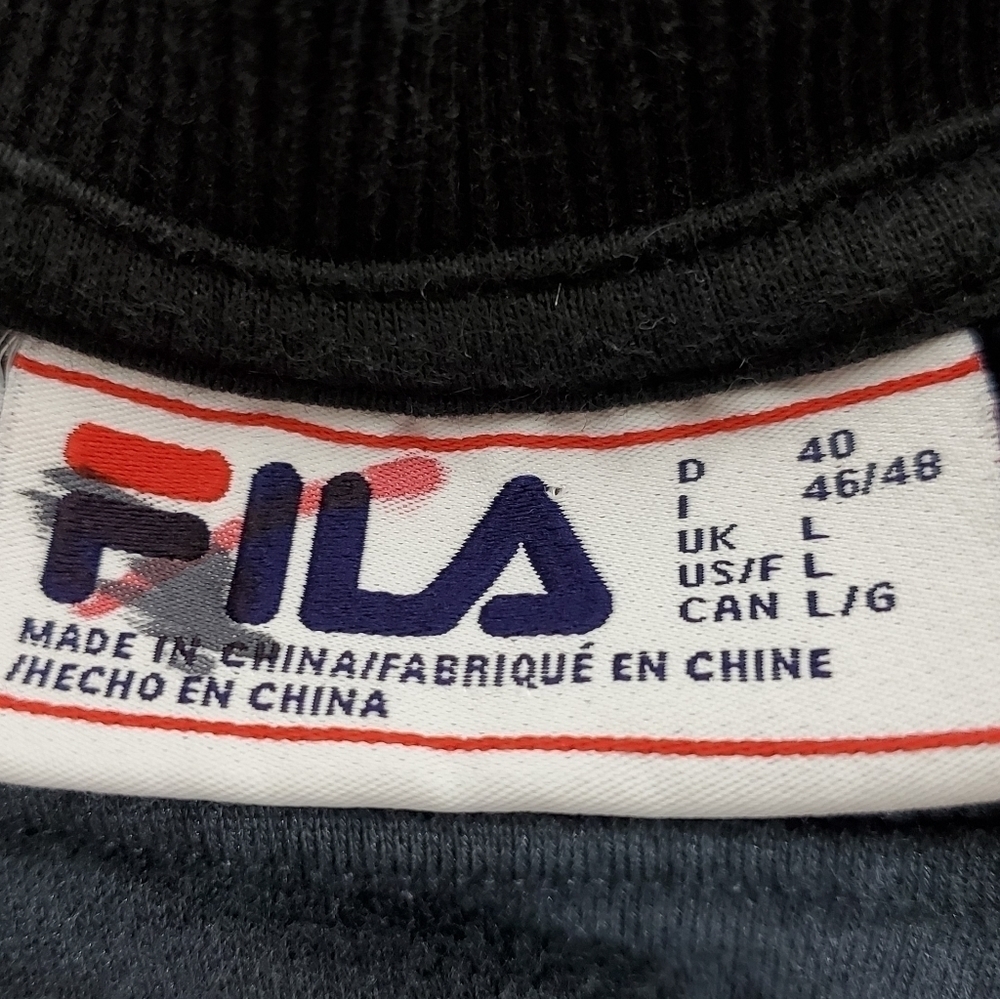 Fila Retro Knit Sweater | Black | Spellout Logo | Size Large | Good Condition - Picture 3 of 7